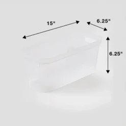 2pk Slim Open Storage Bins Clear - Brightroom™: Stackable Plastic Utility Tubs, 7.1 Volume, Nesting, Spot Clean -Home Storage GUEST 009171ca f91f 4418 9454 229462699c15