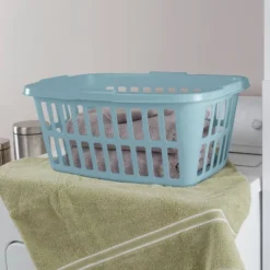 1.5 Bu Laundry Basket Pewter Aqua - Brightroom™ -Home Storage GUEST 03a24a93 0b0a 43d8 b5de 1451a1073e06