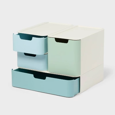 Modular Storage Drawer Set Blue - Brightroom™ 4 Modular Storage Drawer Set Blue - Brightroom™ - Image 2