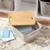 Bamboo Lid With Cutout Handles - Brightroom™: Decorative Storage Bins, Natural Brown, 14.72" X 12.52", No Assembly Required -Home Storage GUEST 108be1bc 7b40 4b7d bef2 27d301fc5cf8