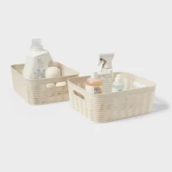 2pk Wave Medium Decorative Basket Cream - Brightroom™ 7 2pk Wave Medium Decorative Basket Cream - Brightroom™ -Home Storage GUEST 18abc29c cd2a 4b08 abdf 83a9eadf43a1