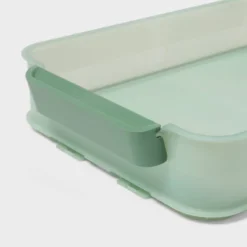 Click In Place 6.7qt Shallow Plastic Storage Bin For Home And Office Organization Green Tint - Brightroom™ -Home Storage GUEST 1ac127d2 077e 4485 97be 39a39ce365b6