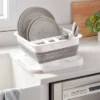 Plastic Collapsible Dish Rack With Drip Tray White - Brightroom™: Freestanding Drying Rack With Drain Board -Home Storage GUEST 1cddbebd 6d9c 45a7 8661 f3f03c839daa
