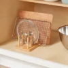 Wood 4 Slot Cutting Board Pan Lid Organizer Yellow - Brightroom™ -Home Storage GUEST 20780955 c019 40e8 b79b 2ddfb2406400