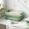Click In Place 6.7qt Shallow Plastic Storage Bin For Home And Office Organization Green Tint - Brightroom™ -Home Storage GUEST 2582b967 43f8 451a 9325 f5c7e08cace3