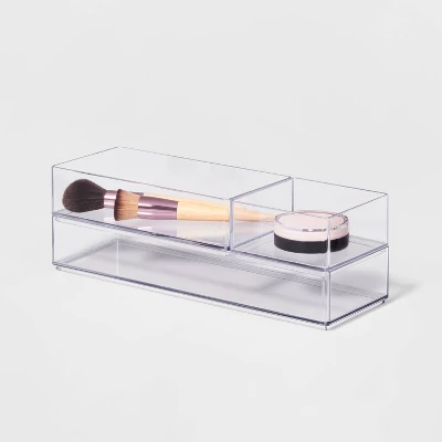 3 Bathroom Plastic Tray Beauty Organizer Set Clear - Brightroom™ 5 3 Bathroom Plastic Tray Beauty Organizer Set Clear - Brightroom™ - Image 3