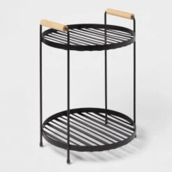 Round Vanity Organizer With Wood Handles - Brightroom™ 9 Round Vanity Organizer With Wood Handles - Brightroom™ -Home Storage GUEST 29595118 98ba 4b78 8812 6ac78477e421