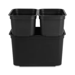 26.2qt Heavy Duty Storage Bin - Brightroom™: Black Plastic, Stackable & Portable, Universal Storage Solution -Home Storage GUEST 324302bf a70e 4b48 af87 0bb0a8e283d5