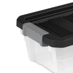 16qt Heavy Duty Latching Clear Storage Box - Brightroom™: Portable Plastic Bin, Universal Storage, Black, Lidded -Home Storage GUEST 34a02fae a48a 473f aef7 b9619635f088