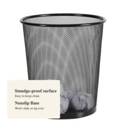 Mesh Waste Basket Black - Brightroom™: Steel, 3 Gallon, Nonslip Base, Fingerprint-Resistant, Indoor Mesh Trash Can -Home Storage GUEST 3d406f83 614e 43ca 893b 7d744d930b1b