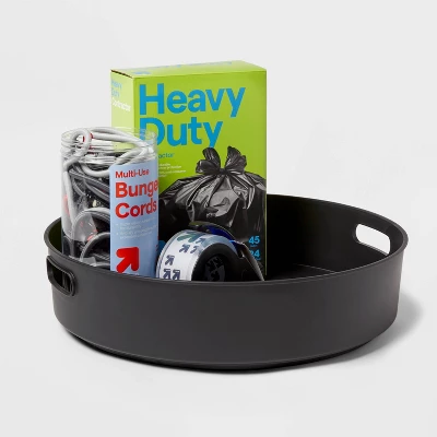 18" Storage Turntable - Brightroom™: Black Utility Storage Bin, 50% Recycled Plastic, 915 Volume Capacity 4 18" Storage Turntable - Brightroom™: Black Utility Storage Bin, 50% Recycled Plastic, 915 Volume Capacity - Image 2