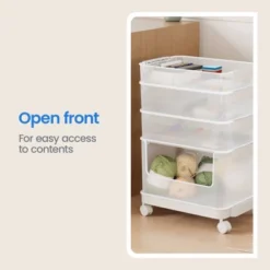 Click In Place 20.7qt Clear Open Front Plastic Storage Bin For Home And Office Organization White Latch - Brightroom™ -Home Storage GUEST 47fdb6bb c277 4b44 8c2c c87ffb451fc4