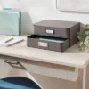 2 Drawer Decorative Fabric Box Charcoal - Brightroom: Rectangle, Paper & Polyester, Spot Clean, 6"x10"x13" -Home Storage GUEST 49edadd0 15a9 46d0 af95 b1b5cfafde01