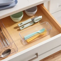 3"x9" Drawer Flatware Organizer - Brightroomâ„¢: Clear PETG In-Drawer Silverware Tray, Contemporary Style