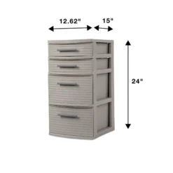 4 Drawer Weave Tower Dark Gray - Brightroom™: Plastic Storage Organizer, Portable Utility Drawers, Universal Storage -Home Storage GUEST 59e61d8d 40ff 45b8 b1f4 8e1d9f284647