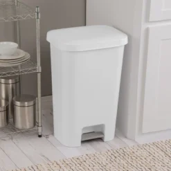 11.9gal Step Trash Can White - Brightroom™: Pedal-Operated Kitchen Garbage Can, Textured Plastic, Indoor Use 14 11.9gal Step Trash Can White - Brightroom™: Pedal-Operated Kitchen Garbage Can, Textured Plastic, Indoor Use -Home Storage GUEST 5dee0420 37b4 4411 81e8 3669bef6142c