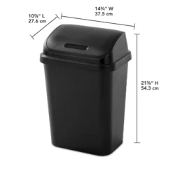 7.8gal Swing Top Waste Can Black - Brightroom™: Indoor Trash Bin With Lid, Textured Plastic, 21.375" Height -Home Storage GUEST 5efdfea5 0c3e 402b 8bc4 3a46f54a8791