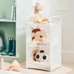 2 Tier Flexible Tower Storage Ivory - Brightroomâ„¢