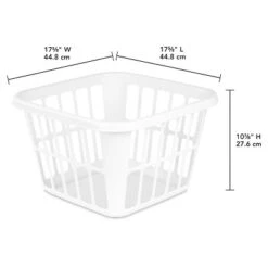 1.25bu Laundry Basket White - Brightroom™: Plastic Clothes Hamper With Built-In Handles, Medium Size, Portable Storage -Home Storage GUEST 653ac7f6 d736 44af 833f 9cb40511fa7e