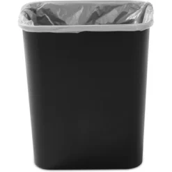 7.8gal Swing Top Waste Can Black - Brightroom™: Indoor Trash Bin With Lid, Textured Plastic, 21.375" Height -Home Storage GUEST 653d4391 bfe6 42bf 94a4 02d3da0446b1