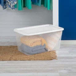 90qt Clear Storage Box White - Brightroom™ -Home Storage GUEST 65ab6d9f aba0 40bb b206 3daf498afd0c