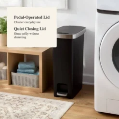 45L Slim Resin Step Trash Can With Stainless Band - Brightroom™ -Home Storage GUEST 684c3acf d74a 42ea 9589 5b05ea649886