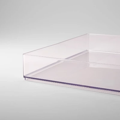 12'' X 12'' X 2" All Purpose Storage Tray - Brightroom™: Clear Plastic Bathroom Organizer Tray 4 12'' X 12'' X 2" All Purpose Storage Tray - Brightroom™: Clear Plastic Bathroom Organizer Tray - Image 2