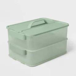 Click In Place 10qt Plastic Storage Bin For Home And Office Organization Green Tint - Brightroom™​ -Home Storage GUEST 6c756ada ee75 4ac0 b6d2 f141471256a7