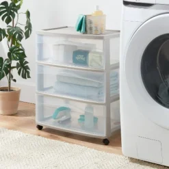 3 Drawer Wide Cart Spaceship Gray - Brightroomâ„¢