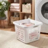 1.5bu Plastic Square Laundry Basket - Brightroom™: Medium White Clothes Hamper With Built-In Handles, Portable Storage -Home Storage GUEST 6e9724b5 4212 4de8 9278 6c875ab95481