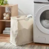 Canvas Rectangle Laundry Hamper - Brightroom™: Beige, 80L Capacity, Open-Top, Multipurpose Clothes Sorter, No Assembly Required 1 Canvas Rectangle Laundry Hamper - Brightroom™: Beige, 80L Capacity, Open-Top, Multipurpose Clothes Sorter, No Assembly Required -Home Storage GUEST 72321b7c 1e32 4de6 b2ef 85edbcde836e