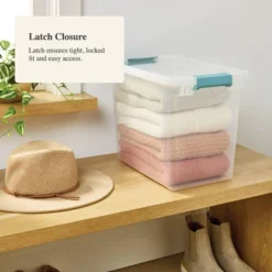 27qt Deep Storage Bin Clear With Latches - Brightroom™ -Home Storage GUEST 73a48fb7 940c 4bc0 98d8 2da64ce7cc15