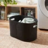 1.5bu Felt Laundry Basket Black - Brightroom™: Heavy Duty Clothes Basket, Polyester, 2 Handles, 3570 Volume -Home Storage GUEST 787d27f2 7ecf 4840 ab94 cdb3fad0b0af