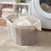 Twisted Paper Rope Oval Laundry Basket - Brightroom™: Gray, Removable Liner, 252 Volume, 2 Handles -Home Storage GUEST 79fa9a6f 7a31 4b83 832c b0f386638e37