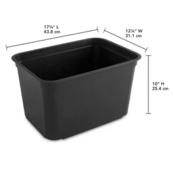 26.2qt Heavy Duty Storage Bin - Brightroom™: Black Plastic, Stackable & Portable, Universal Storage Solution -Home Storage GUEST 7adcb98c 6476 4bbb aa17 6aab822be76c