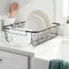 Large Steel Dish Drainer Black - Brightroom™: Powder-Coated Freestanding Rack With Utensil Holder -Home Storage GUEST 7c50bf69 efd2 4093 bef2 220311089aae