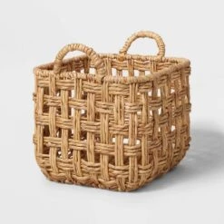 Twisted Open Checkered Weave Milk Crate Natural - Brightroom™ -Home Storage GUEST 7cdb0b06 63dd 4c9e 9054 23599ff003c3
