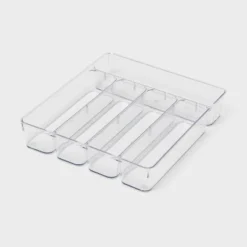 5 Compartment Plastic Drawer Flatware Organizer - Brightroom™: Clear In-Drawer Silverware Tray, Contemporary Kitchen Storage -Home Storage GUEST 7e08d50f 235b 4a4d 8413 0e8414b05ac1