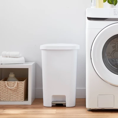 11.9gal Step Trash Can White - Brightroom™: Pedal-Operated Kitchen Garbage Can, Textured Plastic, Indoor Use 3 11.9gal Step Trash Can White - Brightroom™: Pedal-Operated Kitchen Garbage Can, Textured Plastic, Indoor Use