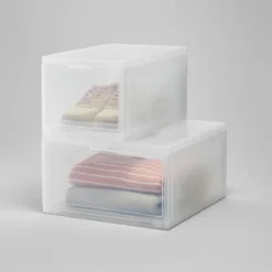 Small Stackable Bins Front Opening Clear Plastic - Brightroom™ -Home Storage GUEST 80bf0b58 1470 4490 a163 cc5a666090c5