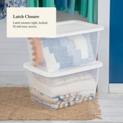 56qt Clear Non-Latching Storage Box With White Lid - Brightroom™ 14 56qt Clear Non-Latching Storage Box With White Lid - Brightroom™ -Home Storage GUEST 80e13dd9 8840 44b7 a511 0563ccffa9b3