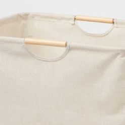 Canvas Rectangle Laundry Hamper - Brightroom™: Beige, 80L Capacity, Open-Top, Multipurpose Clothes Sorter, No Assembly Required -Home Storage GUEST 884f3505 e71d 45b8 ab8c 786e8dee0043