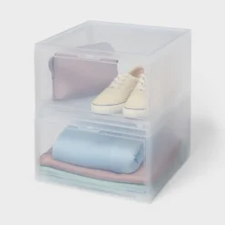 Stackable Large Bin Front Opening Clear - Brightroom™: Transparent Utility Storage, 19 Volume, Stackable -Home Storage GUEST 892f8de3 c577 414b 9fc4 4a3c7ea1d8b8