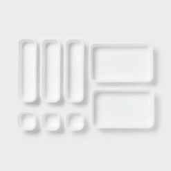 8pc Plastic Drawer Organizer Set White - Brightroom™: Modern In-Drawer Flatware Storage, Multiple Compartments, Dishwasher-Safe -Home Storage GUEST 8a05cd16 2477 4b31 b944 8d38c9b0bb9c