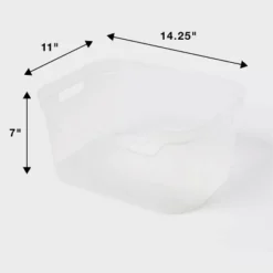 Large Open Front Storage Bin Clear - Brightroom™: Plastic, Portable, Nesting, Universal Storage, 14.5 Volume Capacity -Home Storage GUEST 8ad6cc5a b0b4 43b6 a98f fd315674ced2