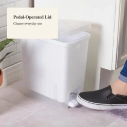 2.7gal Step Trash Can Clear - Brightroom™: Small Pedal-Operated Lid, Bathroom Garbage, Indoor Rectangle, Textured Plastic -Home Storage GUEST 8c1748ac b6f2 4a41 ad2e 5e8e078532b9