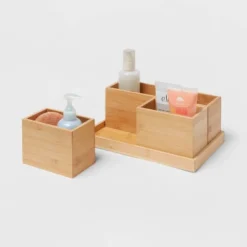 11.25" X 7" X 4.5" Modular Bamboo Vanity Organizer With Magnetic Strip - Brightroom™ -Home Storage GUEST 98293bdb 3a57 4e34 9cc7 1a9571db3738