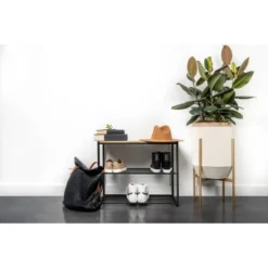 3 Tier Shoe Rack Black Metal With Natural Wood - Brightroom™ 17 3 Tier Shoe Rack Black Metal With Natural Wood - Brightroom™ -Home Storage GUEST 98afcc63 2d71 499c 8617 9ae2ecd81e5d