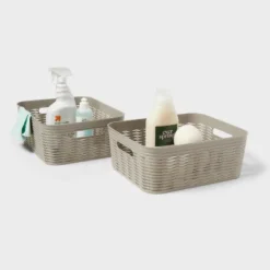 2pk Wave Medium Decorative Basket Gray - Brightroom™ 7 2pk Wave Medium Decorative Basket Gray - Brightroom™ -Home Storage GUEST 9a90595b 9762 4a0a 8121 32425a4a5b90