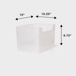 XL Multipurpose Storage Bin Clear - Brightroom™: Polypropylene Utility, 1499 Volume, 9.75" H, 15" W, 10.25" D -Home Storage GUEST 9b2ee6c7 1f9b 4d9b 8f51 e3f0952399f9